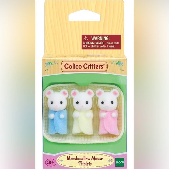 Nwt Calico Critters Marshmallow Mouse Triplets - Picture 1 of 4